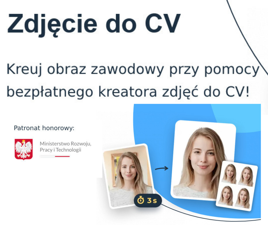 Plakat promujący akcję robienia zdjęć do CV