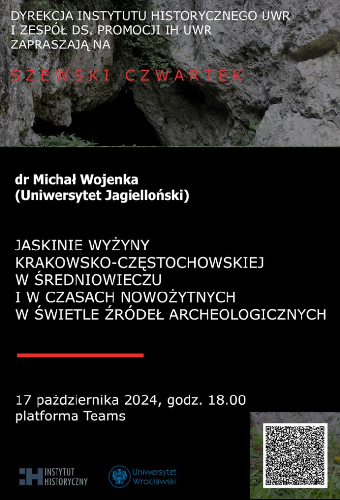 Plakat promujący szewskie czwartki - cykl interdyscyplinarnych spotkań online