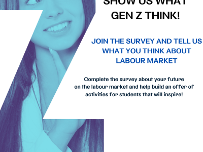 poster promoting survey about gen z on the labour market