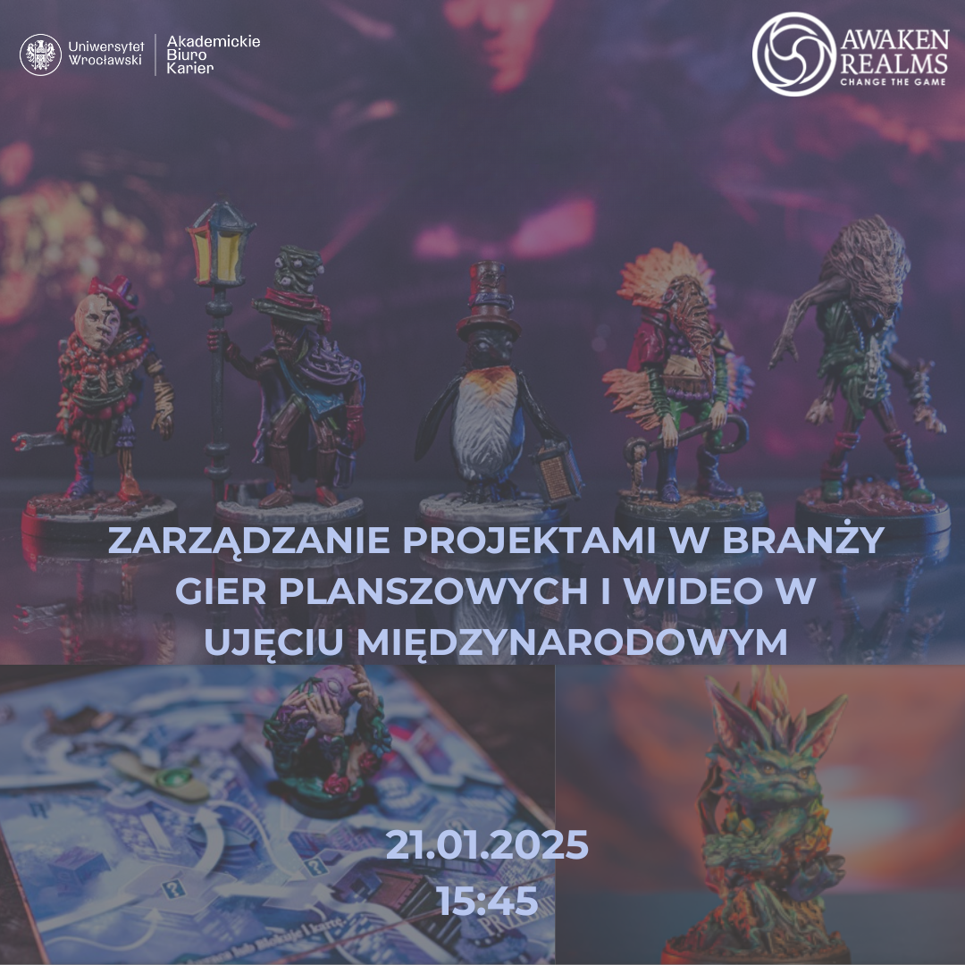 Plakat promujący spotkanie z CEO firmy Awaken Realms