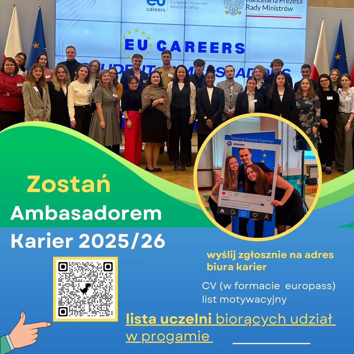 Plakat promujący program Ambasador karier UE