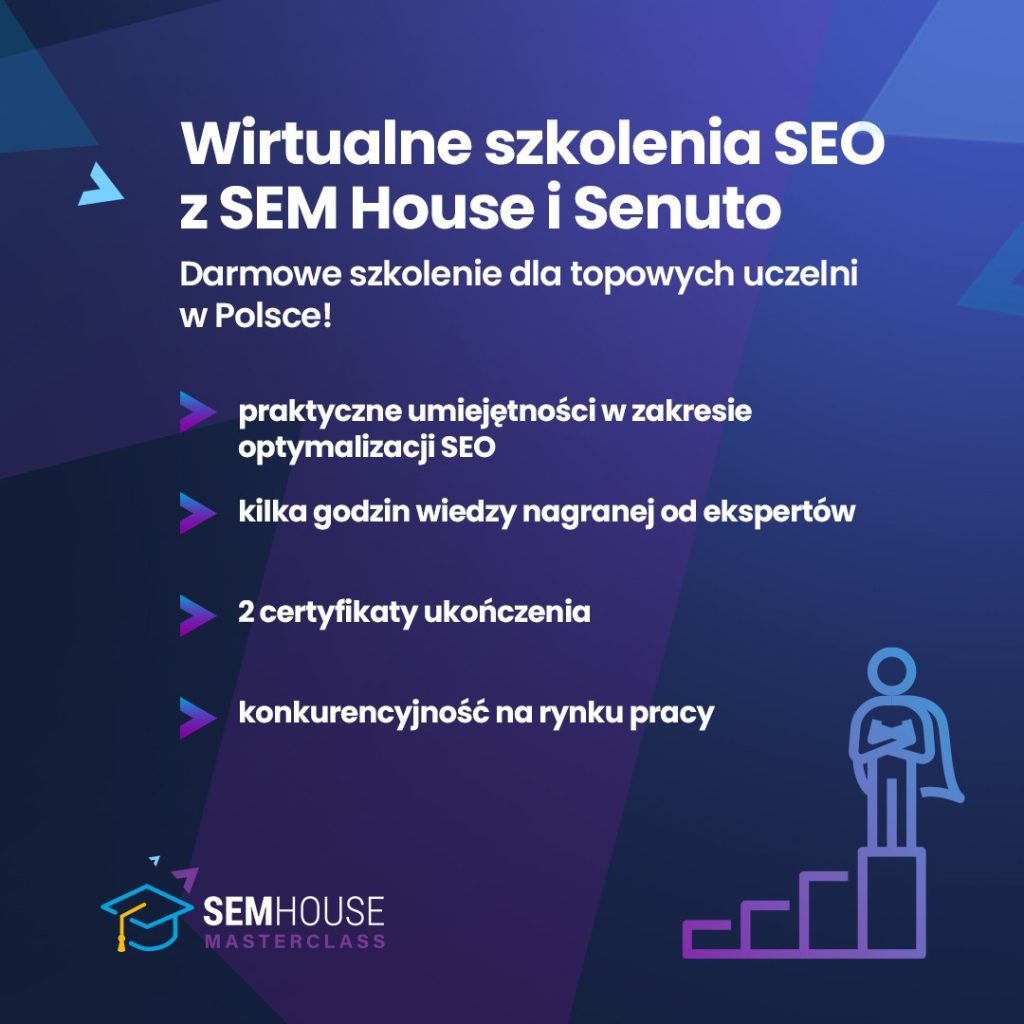 Grafika promująca platformę SEM House Masterclass