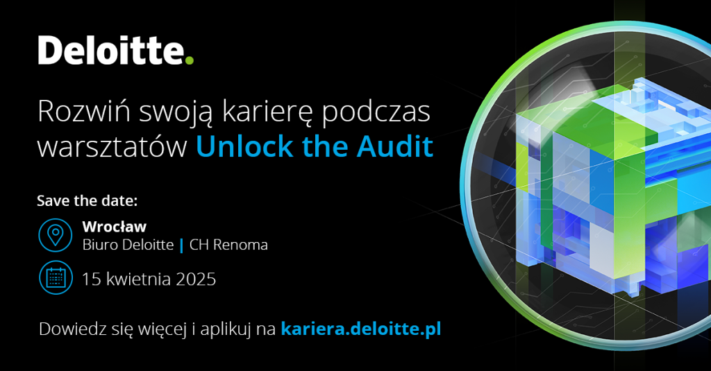 Plakat promujący program EY o nazwie Unlock the Audit