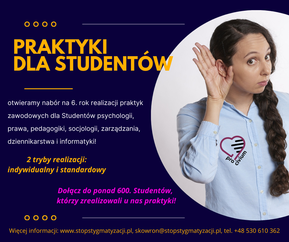 Plakat promujący praktyki dla studentów
