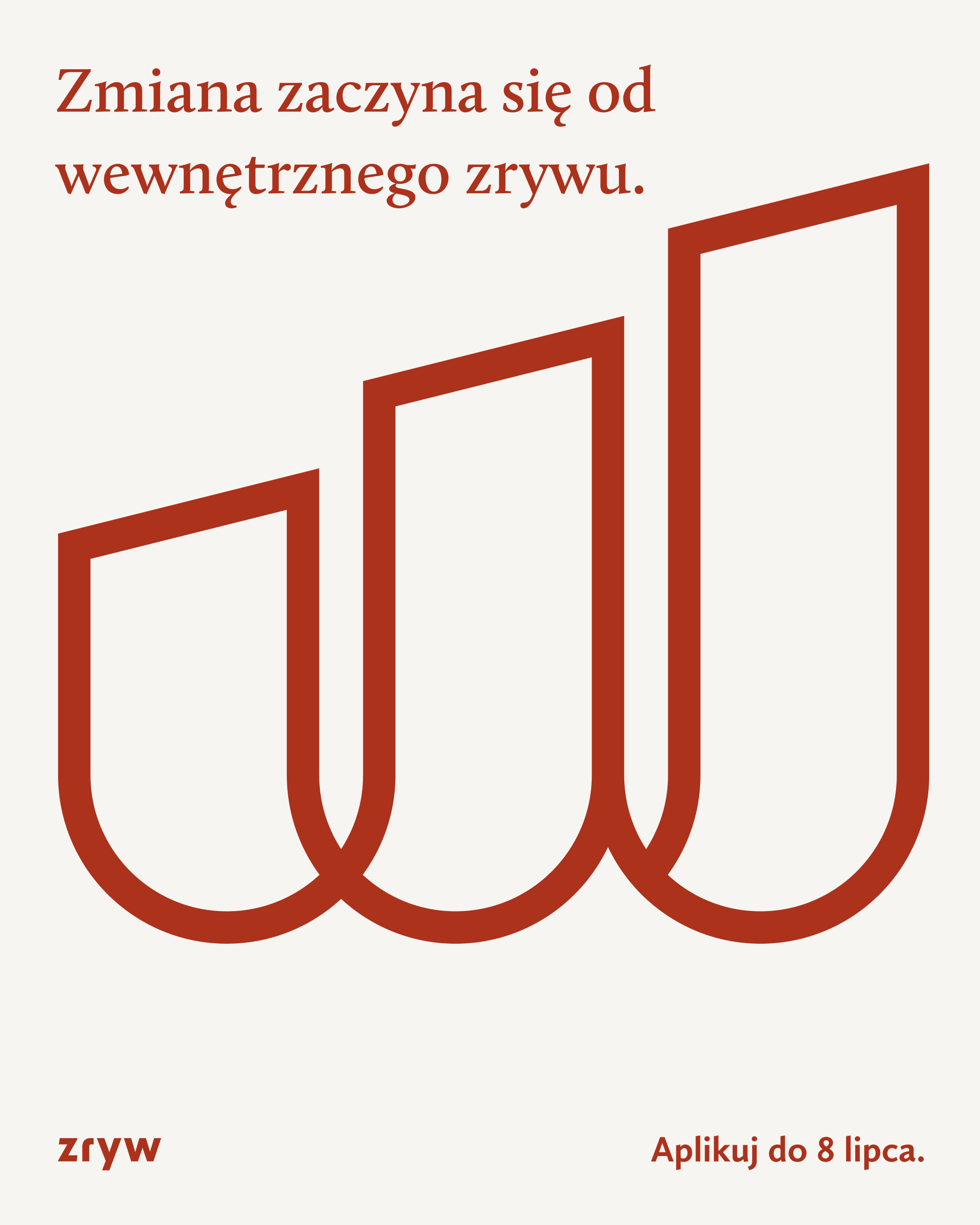 wykres rosnący a podpisem Wszystko zaczyna się od wewnętrznego zrywu.