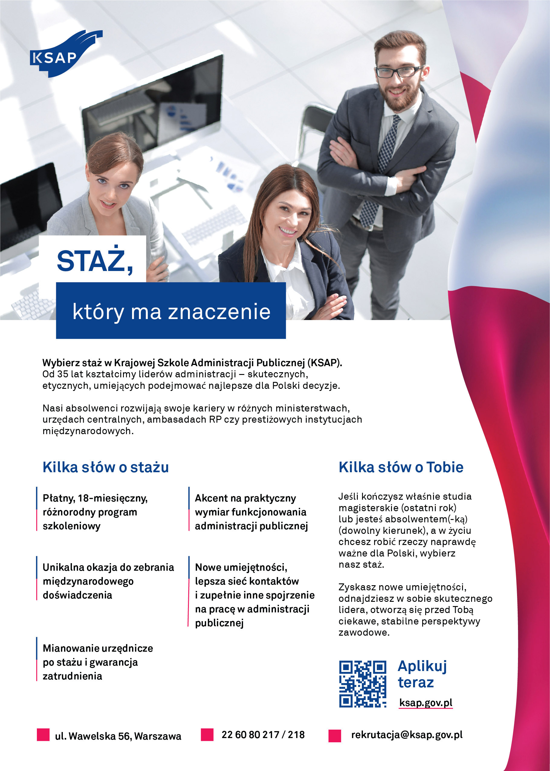 plakat promujące staże KASP