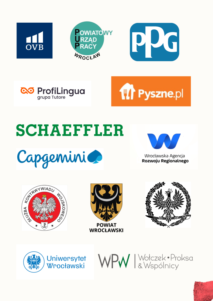 Logotypy pracodawców podczas XX edycji Targów