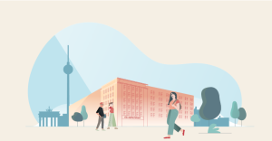 grafika promująca uniwersytet - Hertie School