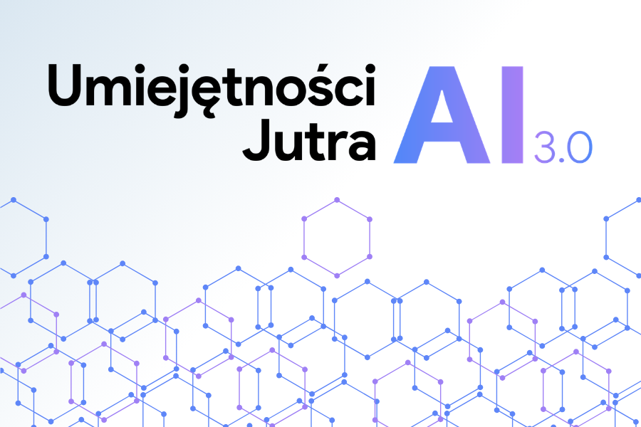 tekst umiejętności jutra AI 3.0 na białym tle