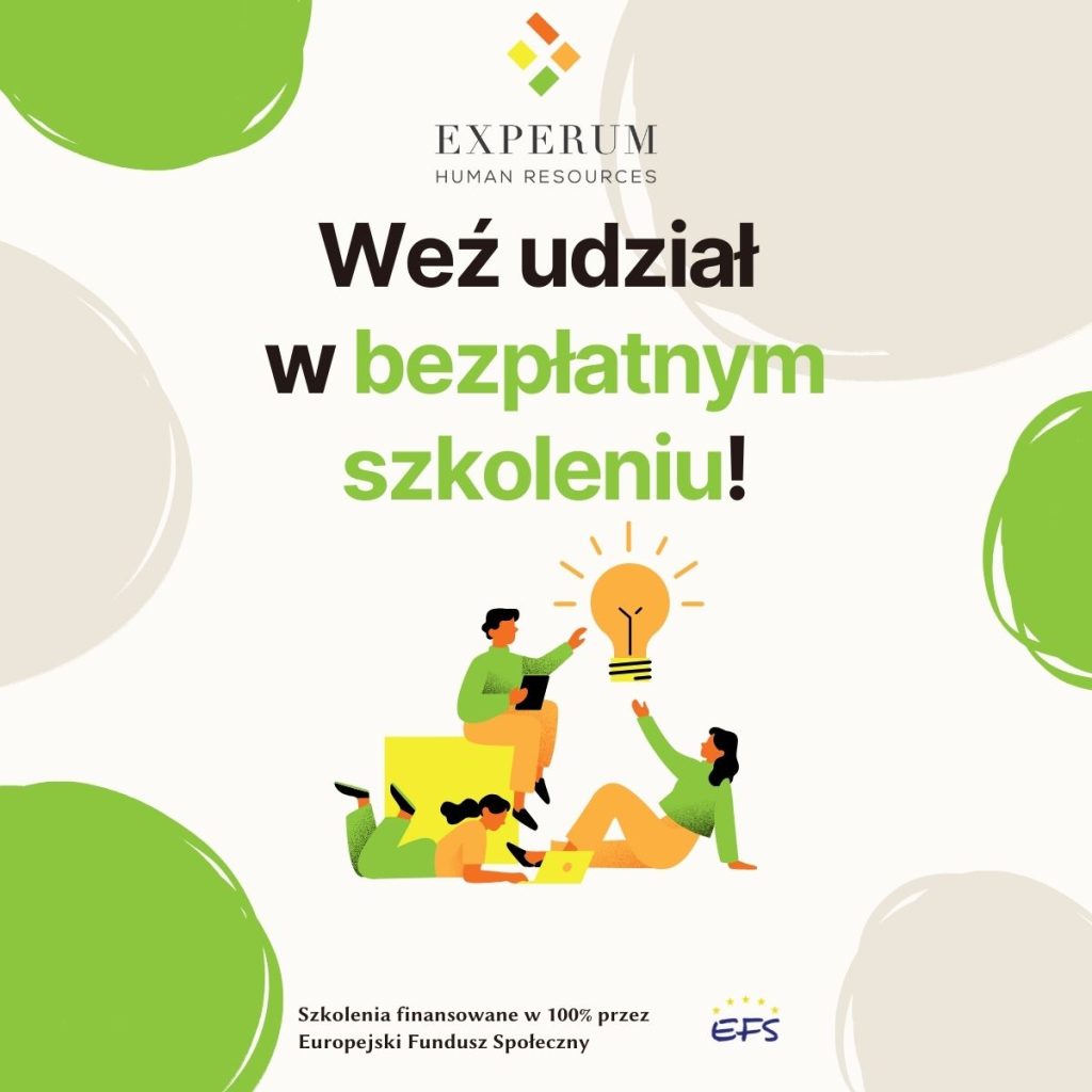 zielono-czarny napis "Weź udział w bezpłatnym szkoleniu!"