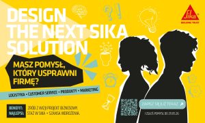 cienie dwóch postaci na żółtym tle i napis SIKA STUDENT INNOVATION CHALLANGE