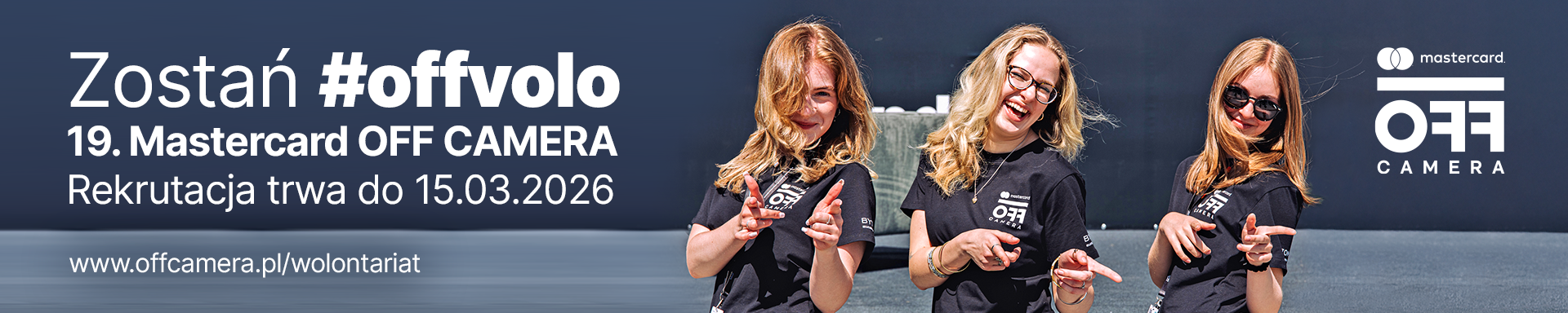 plakat promujący wolontariat na festiwalu offcamera