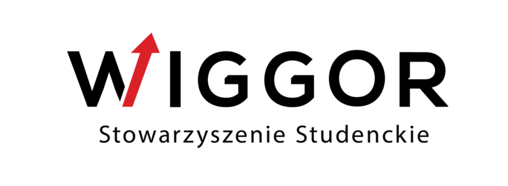 logo stowrzyszenia wiggor - czarne litery a w literce W czerwona strzałka w górę