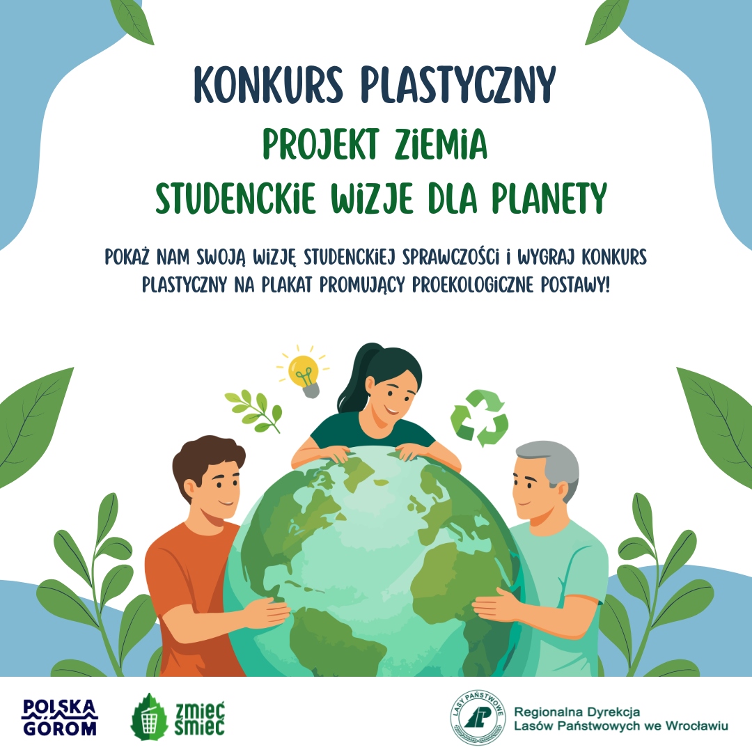 Grafika na której trzy osoby przytulają globus. Utrzymana w kolorystyce pastelowej